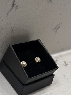1.45ct GRA-Certified Moissanite Halo Stud Earrings – 5x Gold Plated 925 Sterling Silver - $80 OBO