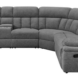 New 6 Pc Sectional Sofa With Three Power Recliners