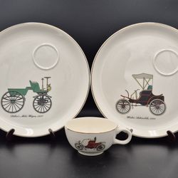 Vintage Salem 23K China 2 Snack Plates & 1 Cup