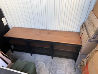Industrial Wood and Metal Media Console TV stand