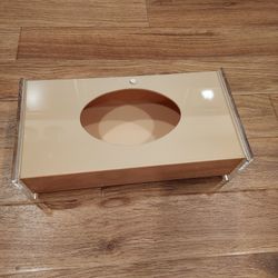 Vintage Pink Lucite Tissue Holder Sliding Top