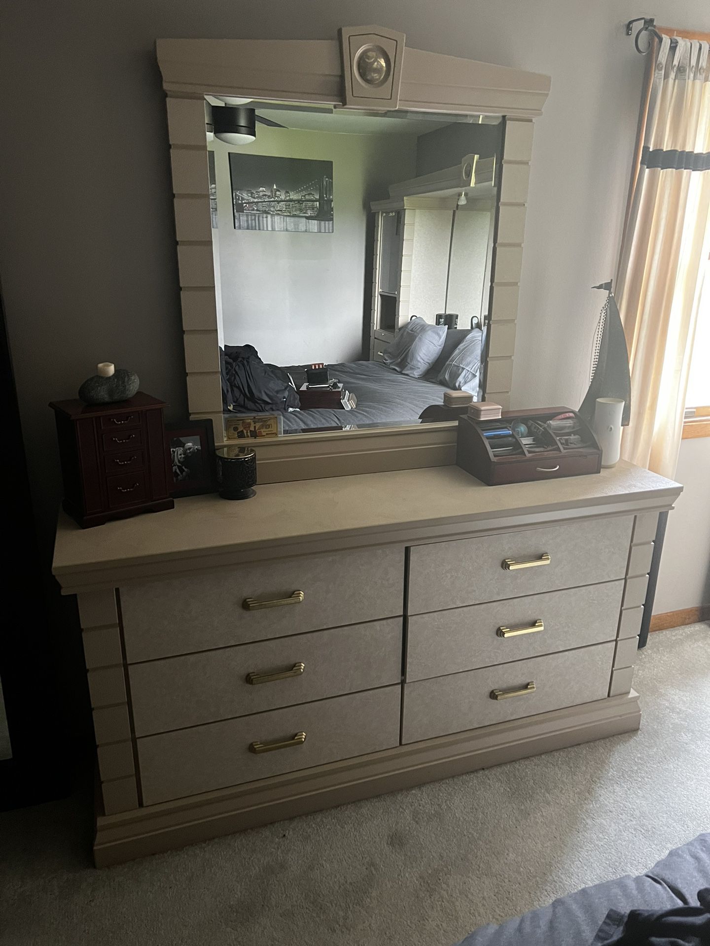 Dresser with Mirror and Armoire 