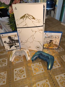 PlayStation 5 slim Ghost edition 1 tb 2 games 2 controller