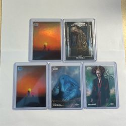 Star Wars Topps Galaxy Masterwork 5 Card Lot Refractor Base Sabé Rebo Rey