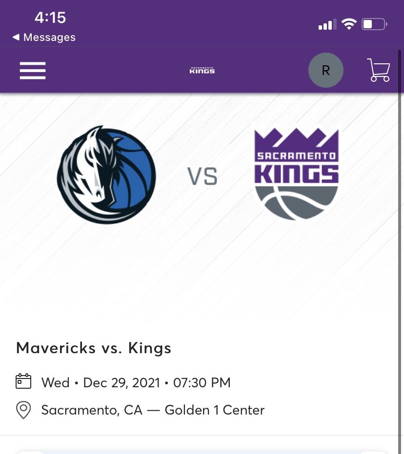 Kings Vs Mavs Tickets 12/29