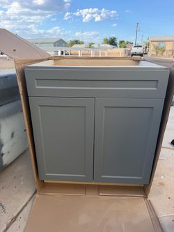 Hampton Bay Gray Shaker Cabinet – New, Never Used