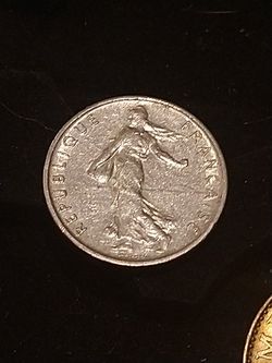 1973 French Silver Toned 1/2 Franc Coin