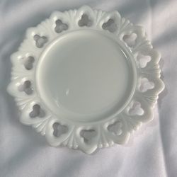Vintage Milk Glass Desert Plate 