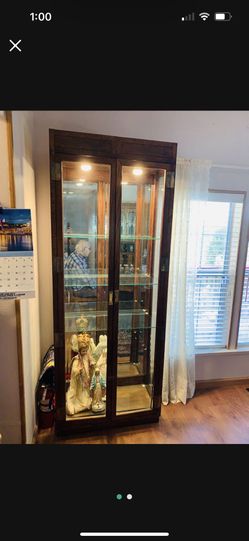 Oak Lit Display Cabinet