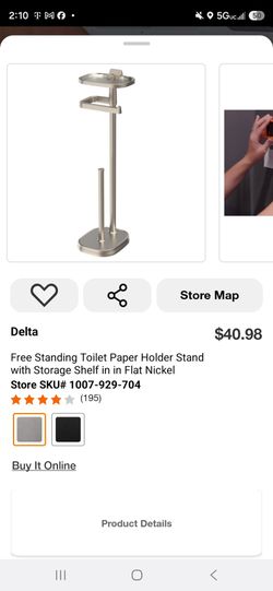 Delta Free Standing Toilet Paper Holder Stand Flat Nickel