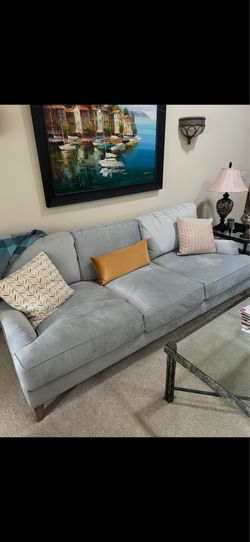 Beautiful Blue/Silver sofas (2) Great Condition!!