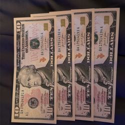 4 Sequential Uncirculated $10 Bills – 2021 Series – Collector’s Set