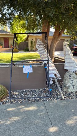 Free twin bed frame and outdoor umbrellas