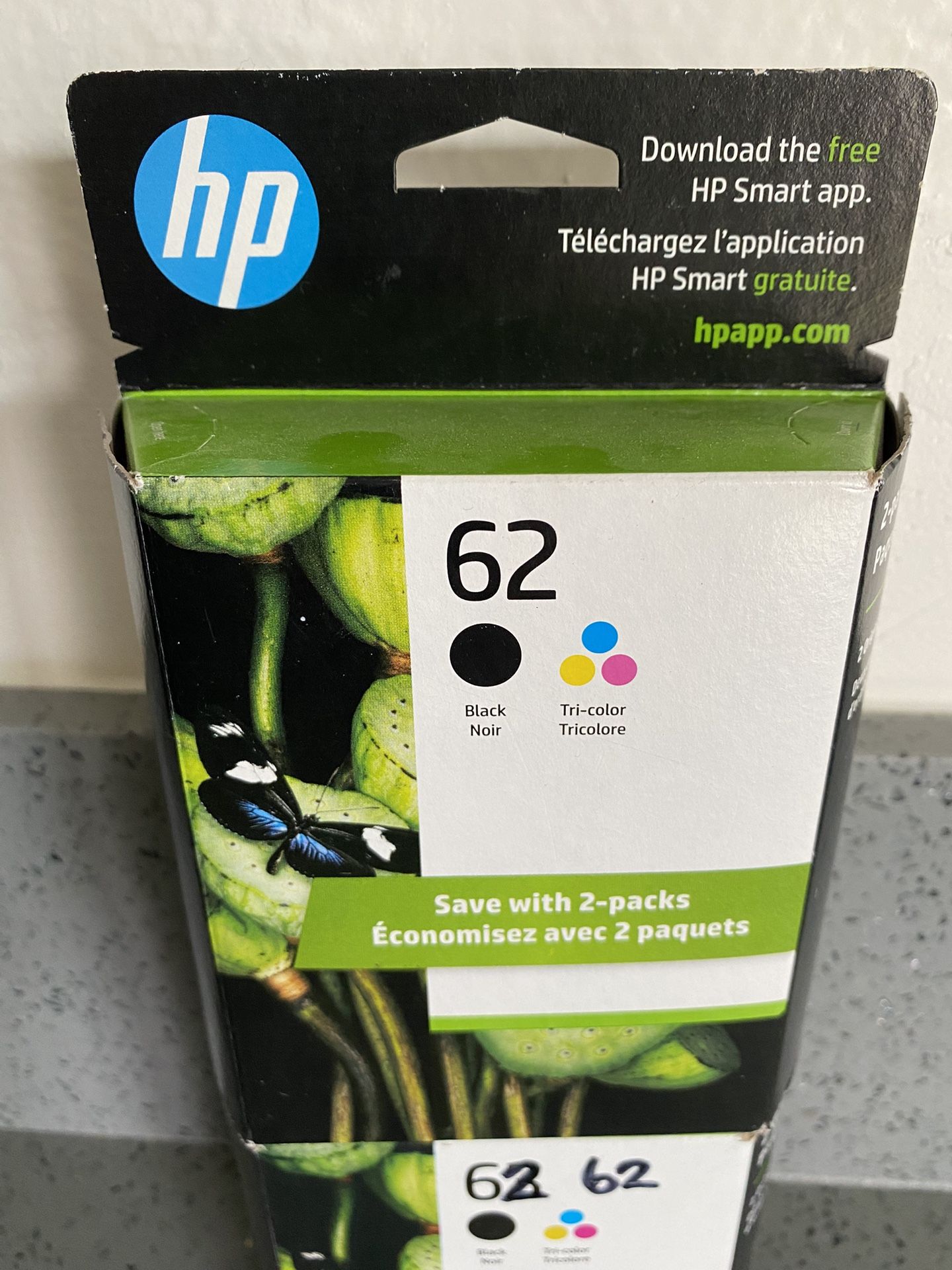 HP Printer Ink 62 BOGO