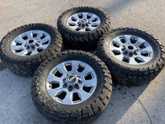 20” Chrome Ford wheels and Toyo 35x12.50r20 Tires 20 F250 Rims 8 lug 8x170 bolt pattern fit Super duty F 250 and f350 factory original stock take Off 