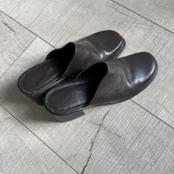 Nicole Leather Mule Shoes Size 7 
