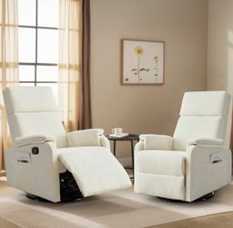 New in box- Set of 2 Swivel Rocking Recliner Chair for Adults, Glider Rocking Chair, Small Nursery Chair Recliner for Living Room, Reclining Chair wit