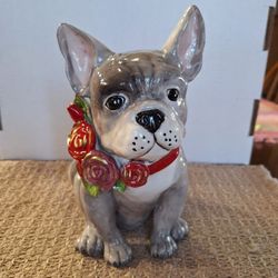 Blue Sky Clayworks Frenchie/ French Bulldog Statue/Figurine With Rose Collar