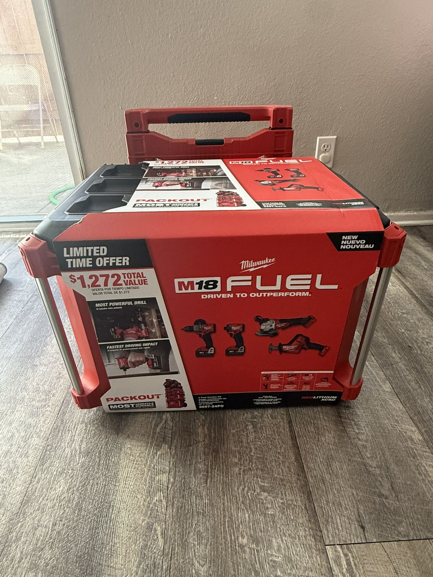 Milwaukee M18 Packout 4 tool set with batteries