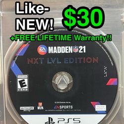 🏈 Like-New PS5 Madden NFL 21 NXT LVL Edition – $30