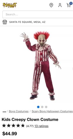 Creepy Clown Youth Halloween costume child Small 4-6