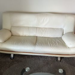 White Leather Couch Set