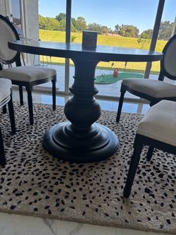 Round black pottery barn kitchen table