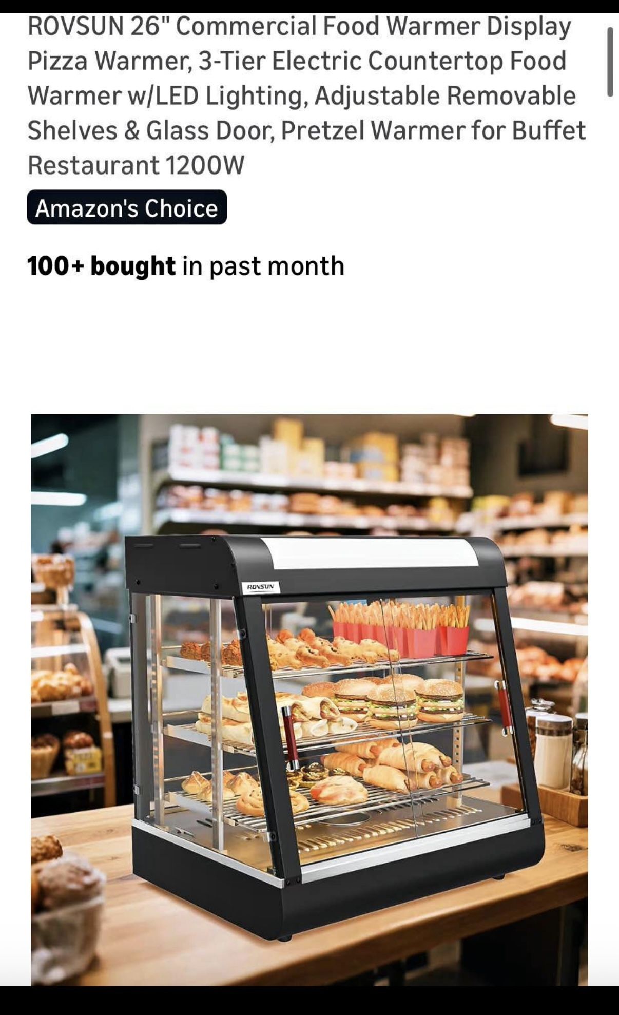 Counter Top Food Warmer Display