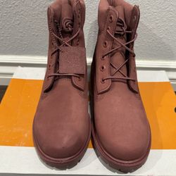 Women’s Timberland 6” Premium Boots – Medium Red Nubuck