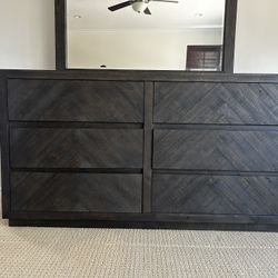 Living Spaces Dresser + Mirror