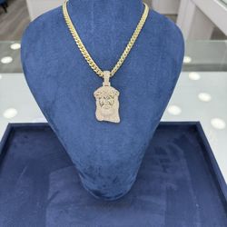 Pendant Jesus Diamonds Real And Gold 2,5 Inch 