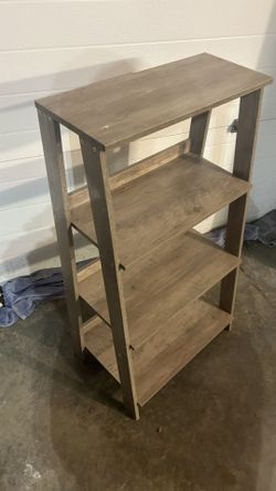 Ladder style 4 tier wooden storage shelf bookcase 34”T 19”L 7.75”D