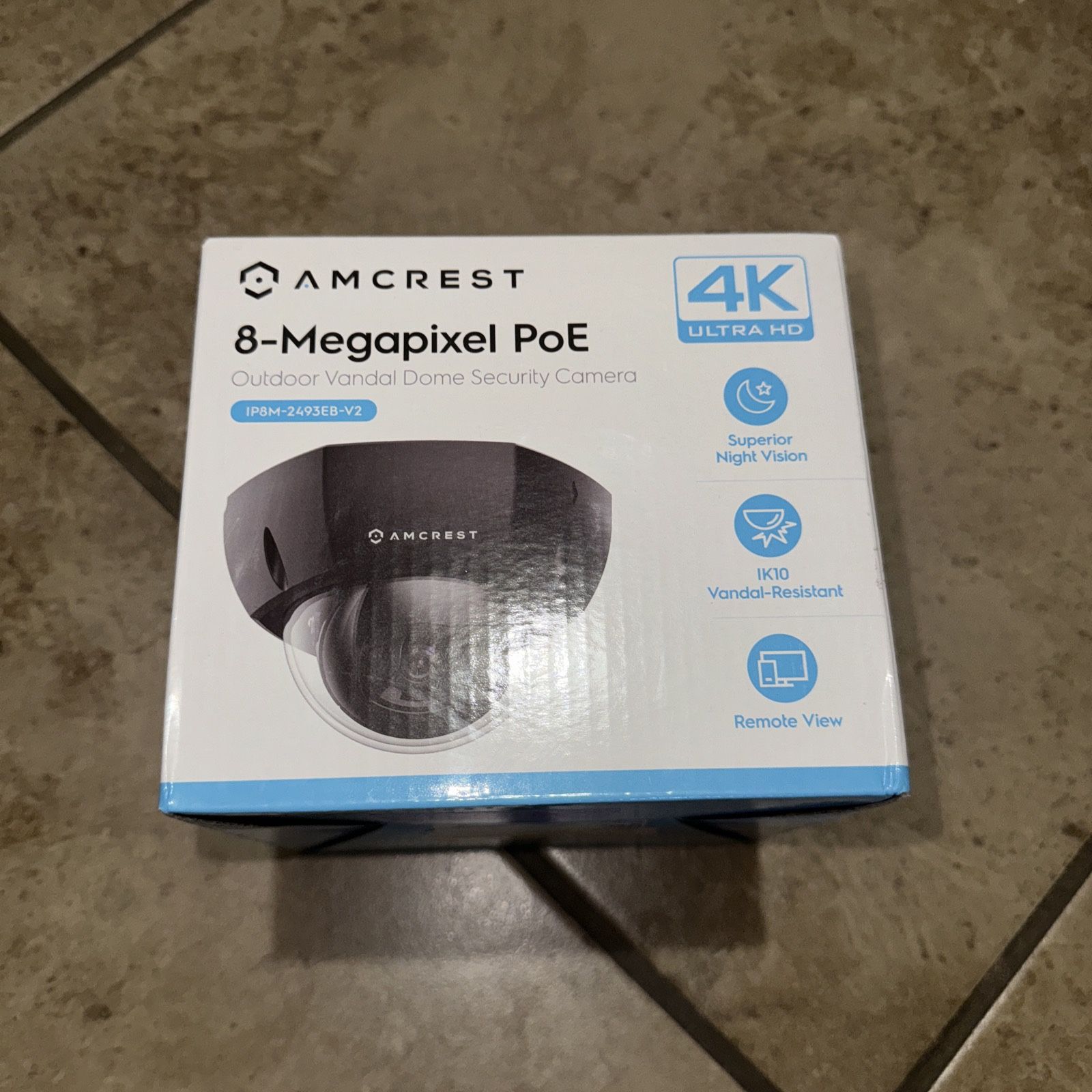 Amcrest 4K IP PoE Camera UltraHD 8MP Dome Security Camera IP8M-2493EB-V2
