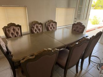 Formal Dining Table Set with 8 Chairs