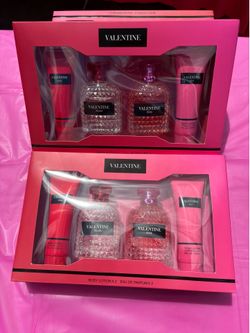 Valentine perfume, lotion gift set