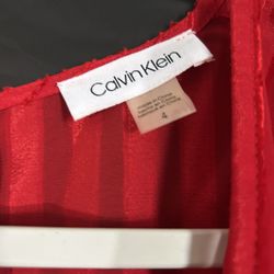 Calvin Klein Red See Through Dress