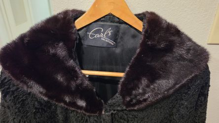 1950's Persian Lamb w/Mink Collar Crop Jacket Small