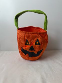 Light Up Jack O Lantern Halloween Trick Or Treat Bag