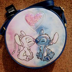 Her Universe Disney Stitch & Angel w/ Confetti Heart Brand New Crossbody Bag