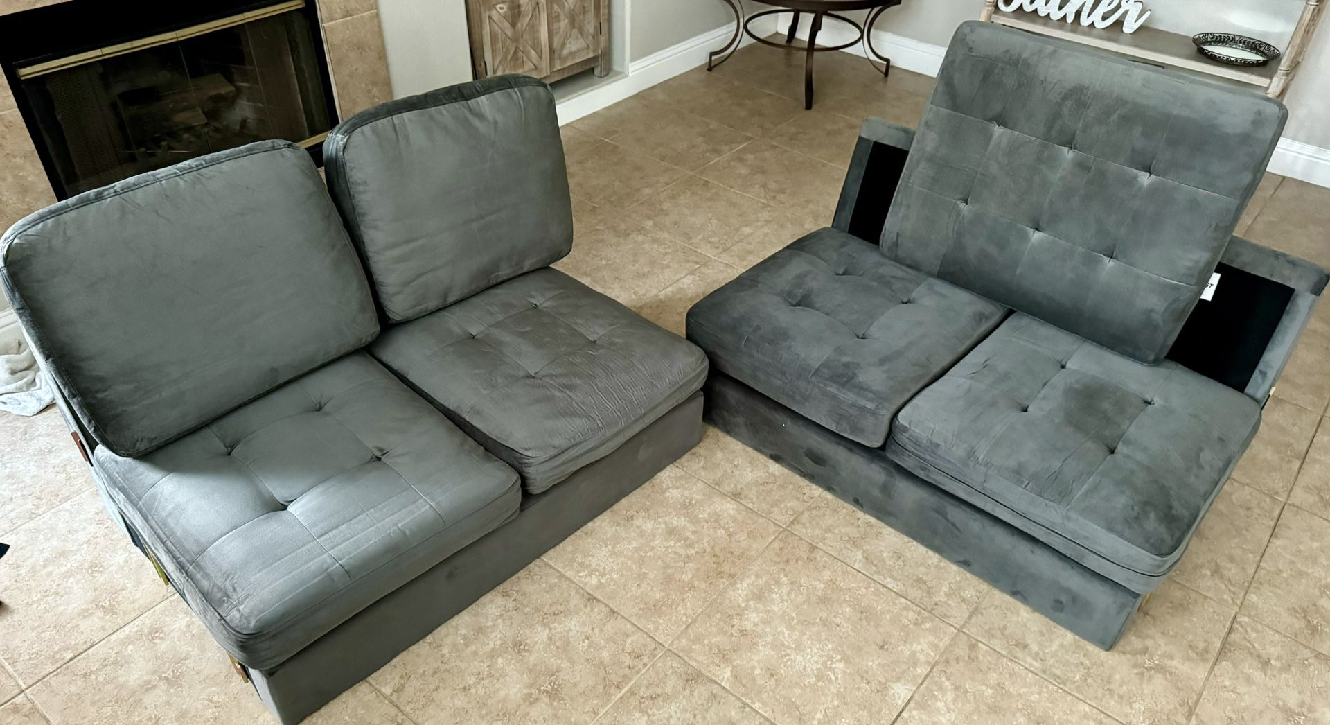 Sofá Couches Gray (incomplete Set) New!! Ceres Ca 