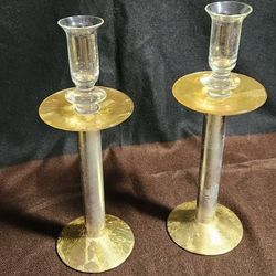 Vintage Crate & Barrell Glass Candle Stick Holders