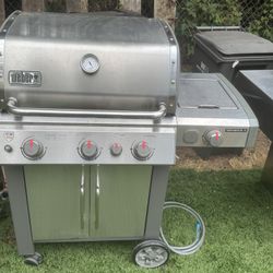 Weber Stainless Steel Bbq Grill With Side Pot Burner