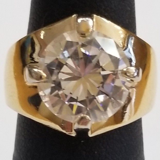 Ring Gold Plated With Large Cz