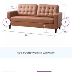 Faux Leather Sofa 