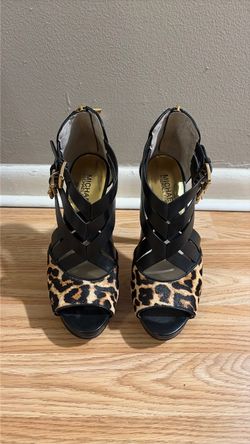 Michael Kors Leopard Print Strappy Heels