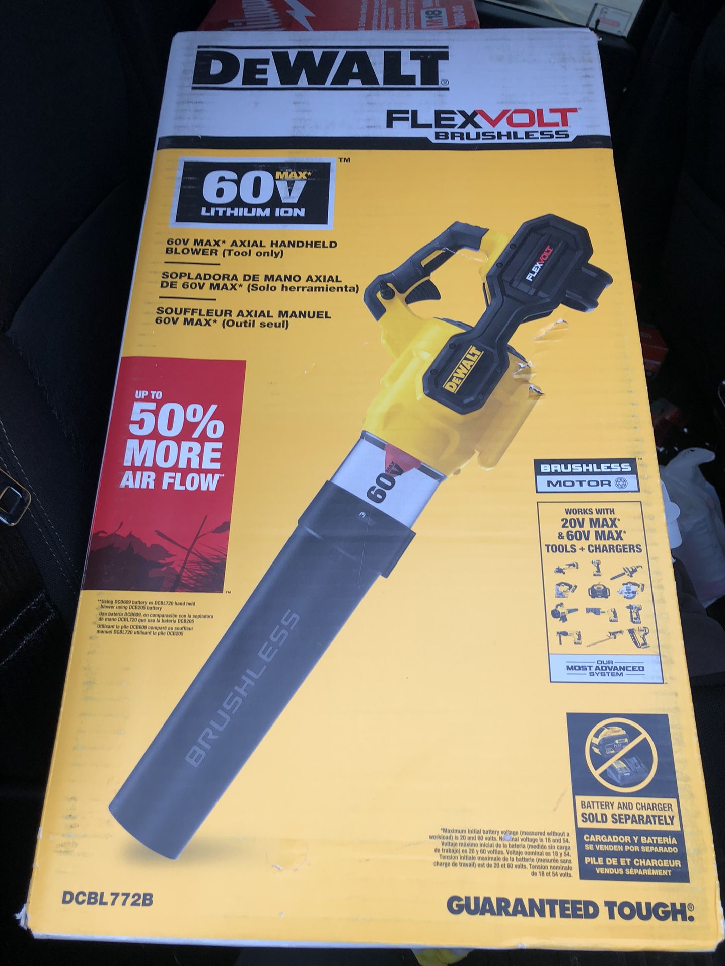 Brand New DEWALT FLEXVOLT 60V MAX 125 MPH 600 CFM Brushless Cordless Battery Powered Blower (Tool Only)