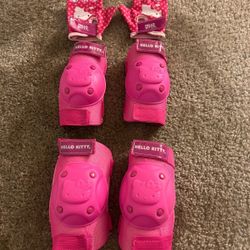 Hello Kitty - Toddler Knee Pads and Elbow Pads Adjustable Protective Gear Set with Gloves, for Girls