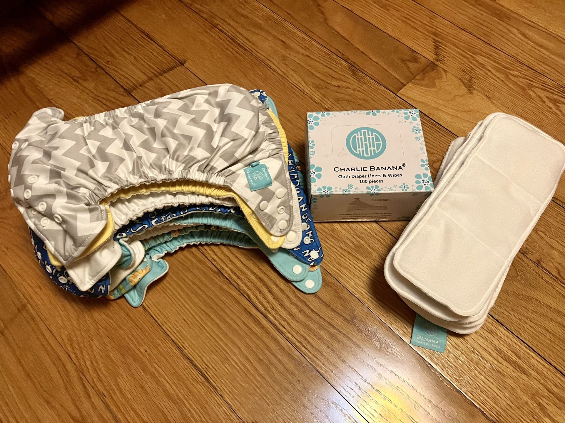 Charlie Banana Cloth Reusable Diapers - Lot Of 8