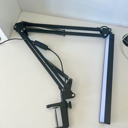 Syenll LED Desk Lamp, Adjustable Swing Arm Desk Light with Clamp, 3 Color Modes 10 Brightness Reading Lamp for Home Office
