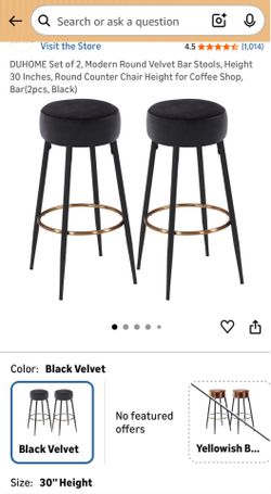 30’in Velvet Bar Stools